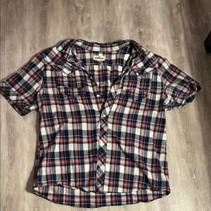 Plaid Button-Up Shirt